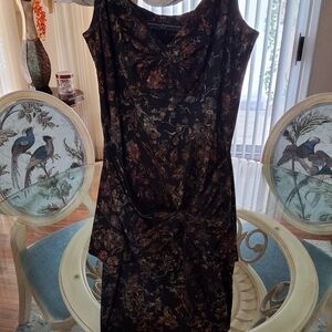 Peruvian Connection Black Floral Midi Dress